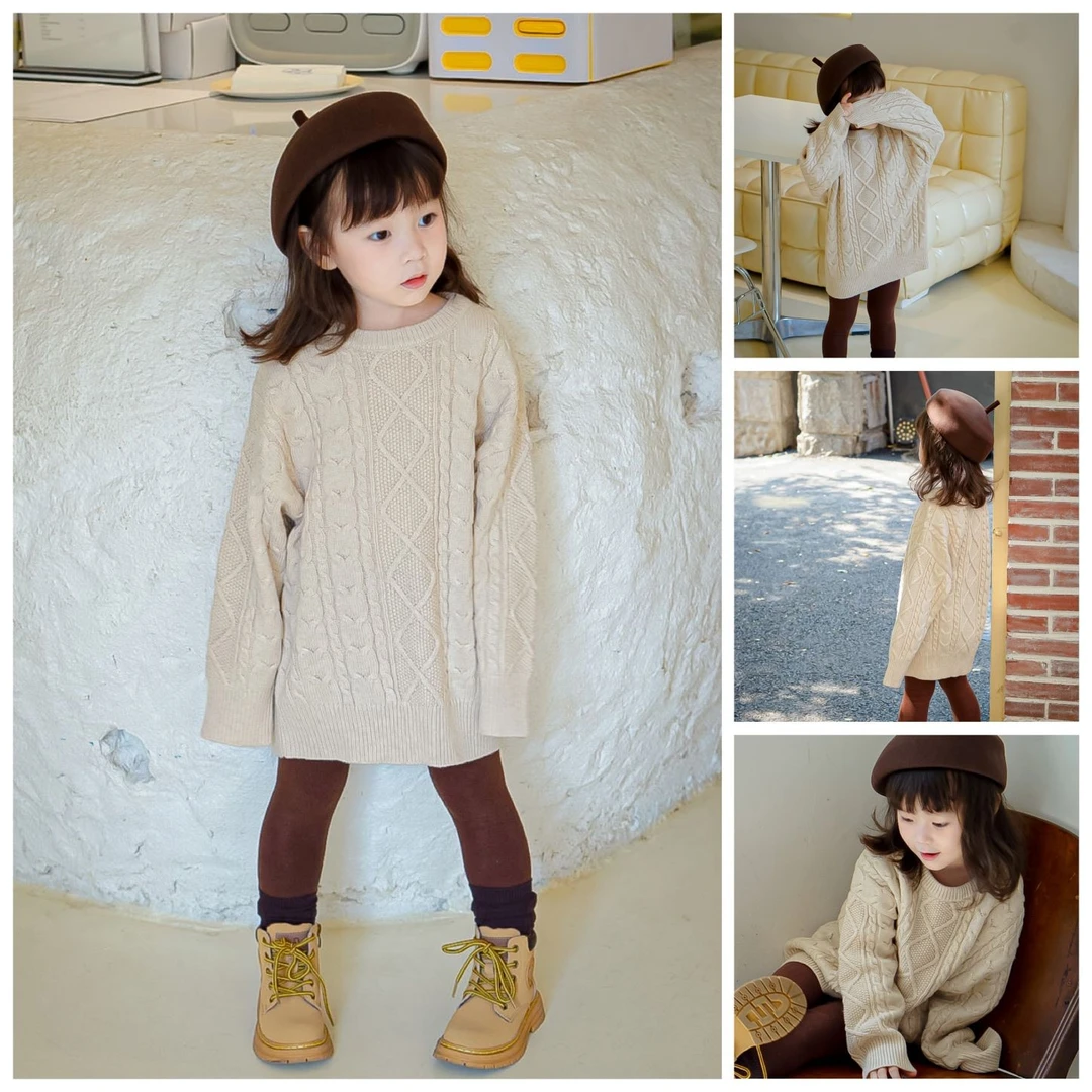 【现货儿童冬季纯色打底套头洋气毛线亲子针织衫MYQ2213熙熙可可
