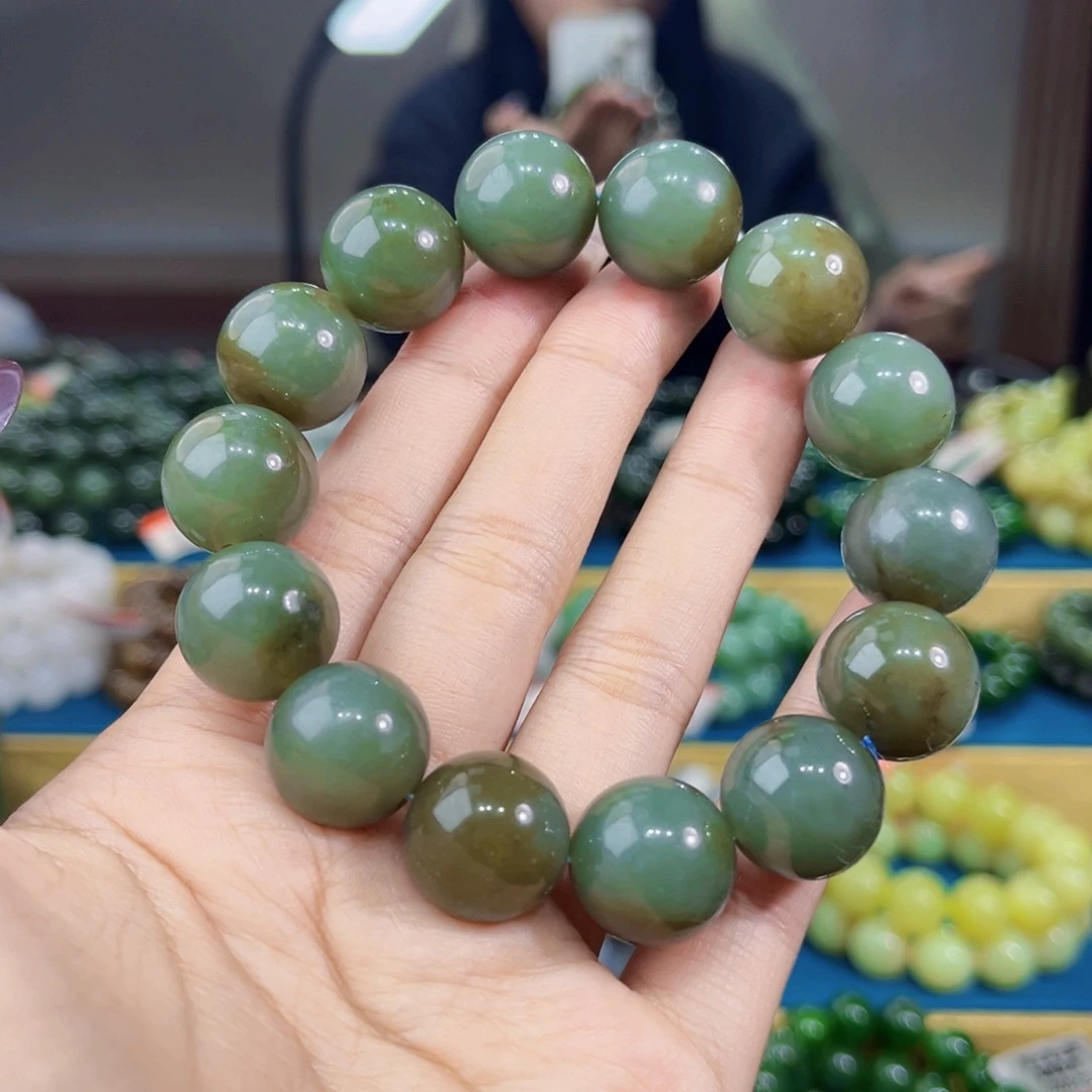 和田玉未镶嵌手链天然和田玉新疆且末蓝手串16