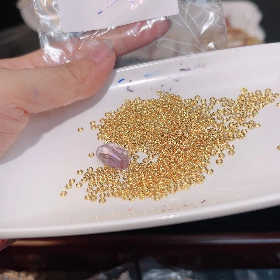 紫晶珠宝半成品银S925镀金镶嵌12