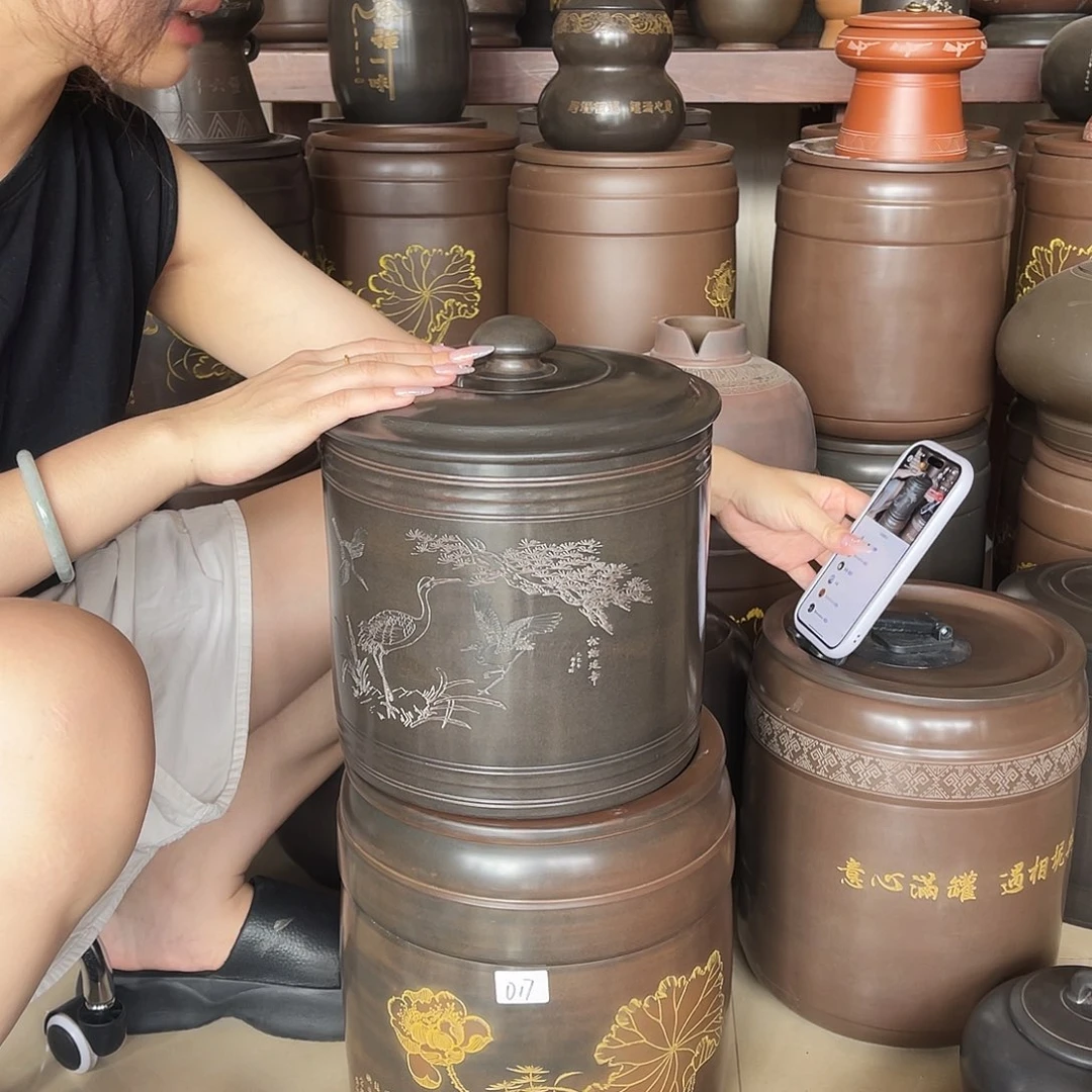 钦州坭兴陶茶叶罐四斤装