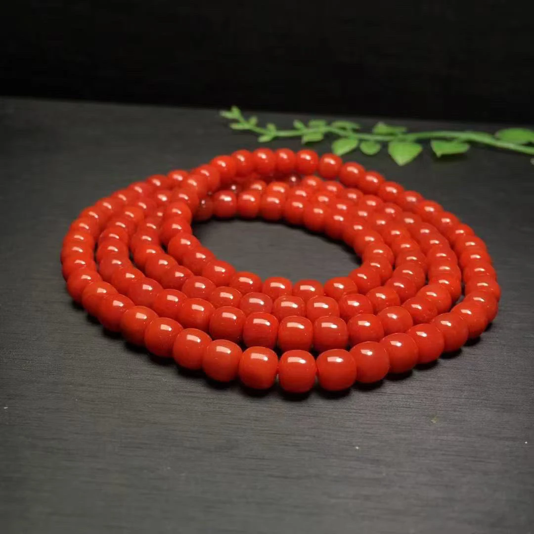 512果冻料满沙柿子红108颗尺寸7mm