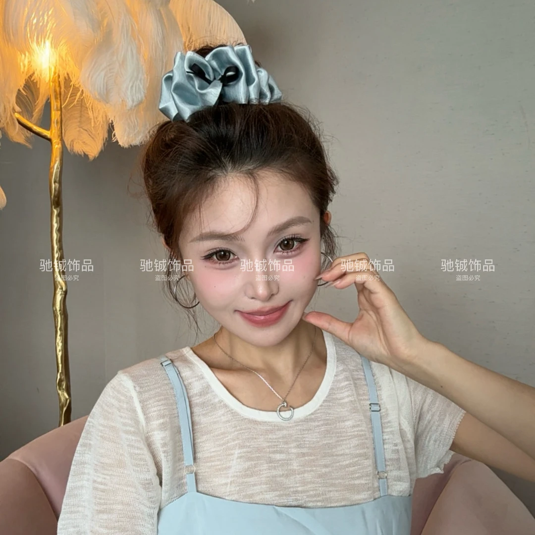 氧气甜妹～AB面云朵泡泡丸子夹丝带蝴蝶结发夹气质高马尾固定神器