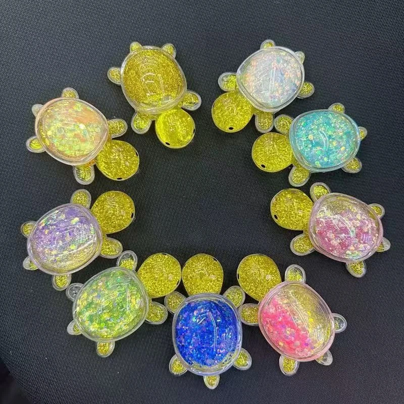 爆闪流沙乌龟网红入油液体双层解压小乌龟创意绝美亚克力摆件-1