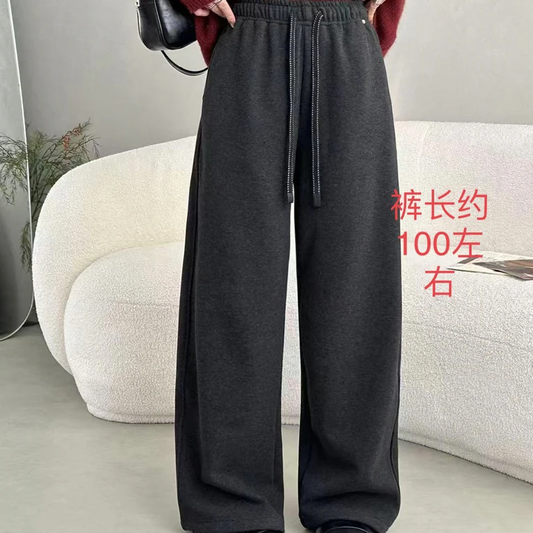 邹先森8898(9898)-28杭州品牌加厚阔腿直筒显瘦休闲卫裤百搭宽松