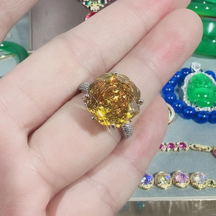 钨金红色蓝色满钻镶嵌