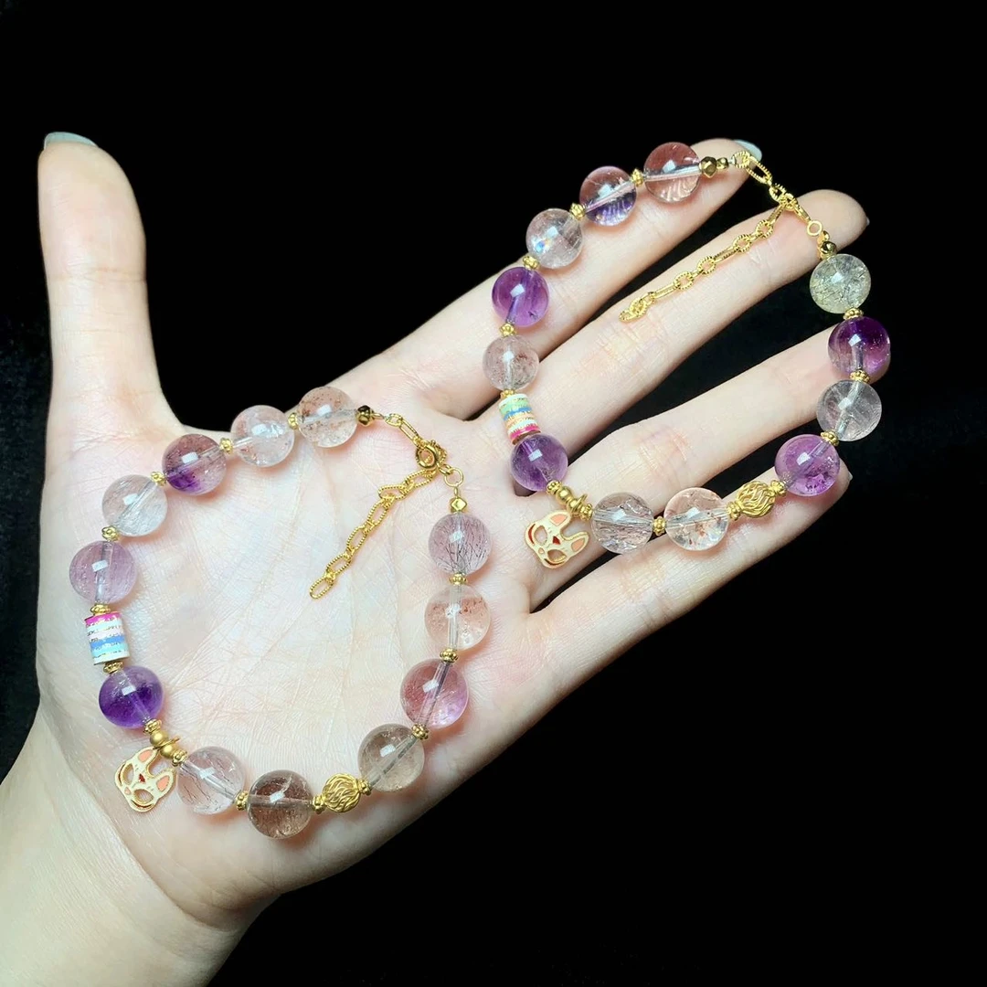 【子选好物】21 ZC86005-超七水晶手链-多样性发一件-10mm+