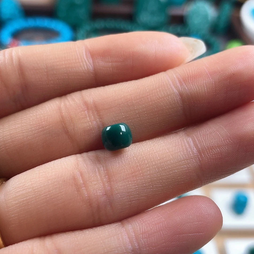 DIY琉璃平替配饰油绿色6mm老型珠