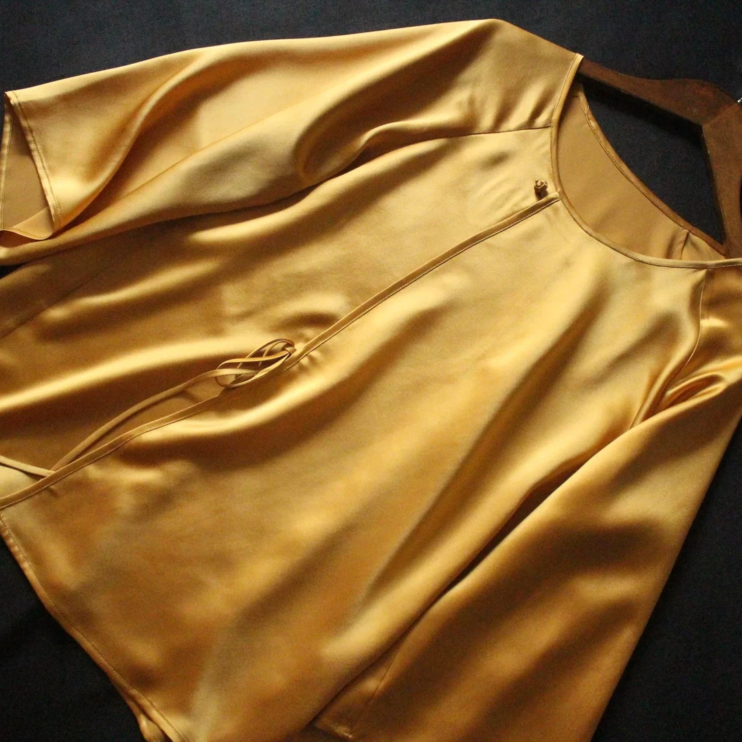 新中式桑蚕丝重磅睡衣家居服复古中国风斜襟