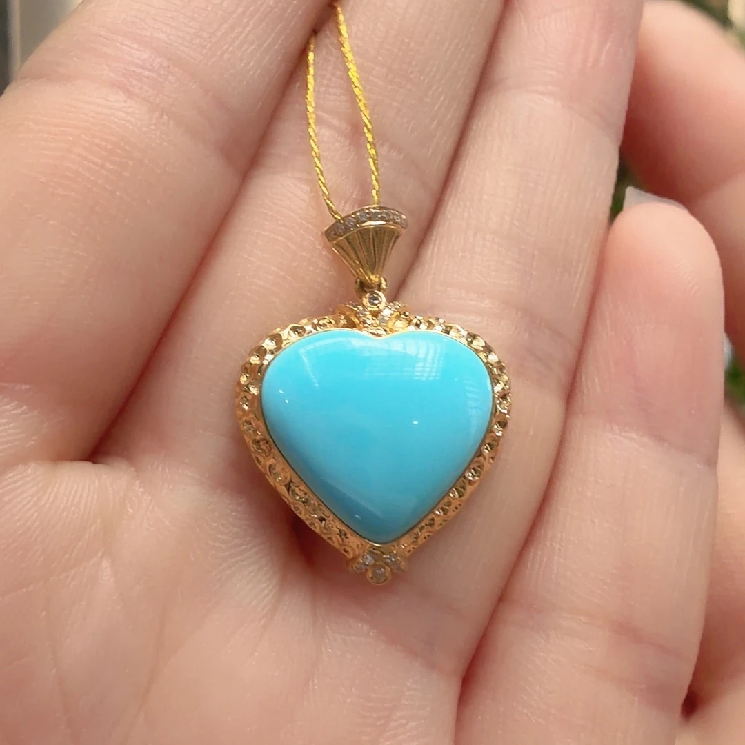 绿松石18K金镶嵌颈饰