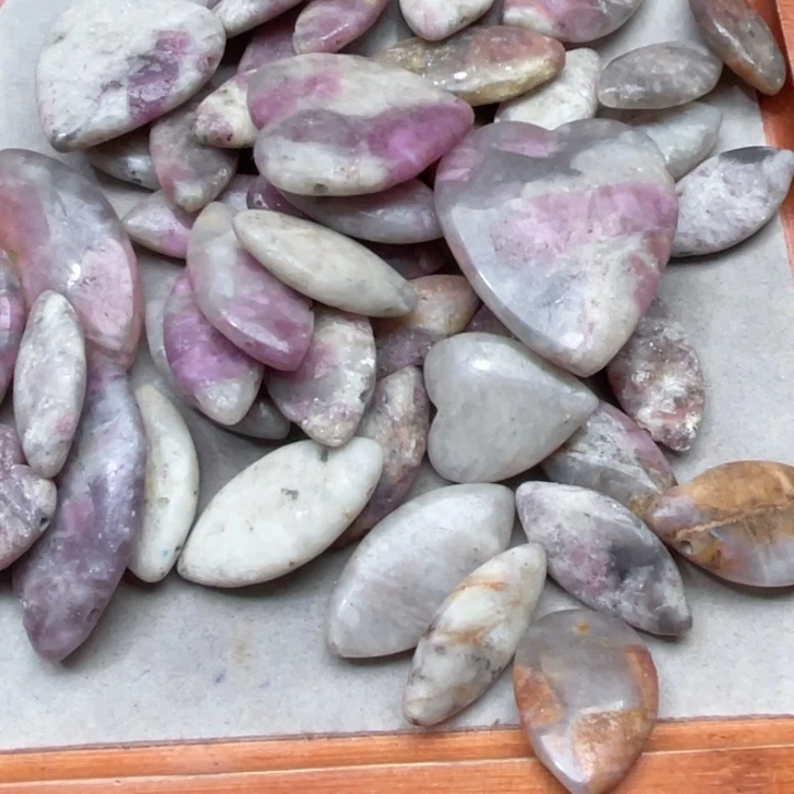 玛瑙/玉髓合金珠宝半成品10个梅花碧玺吊坠