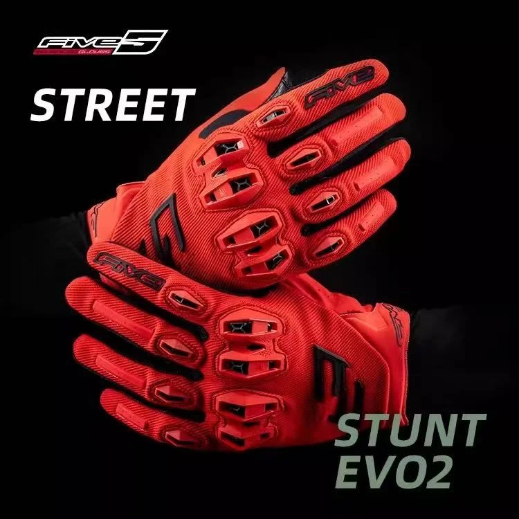 法国 FIVE STUNT EVO2街道摩托车骑行手套机车防摔透气贴合触屏