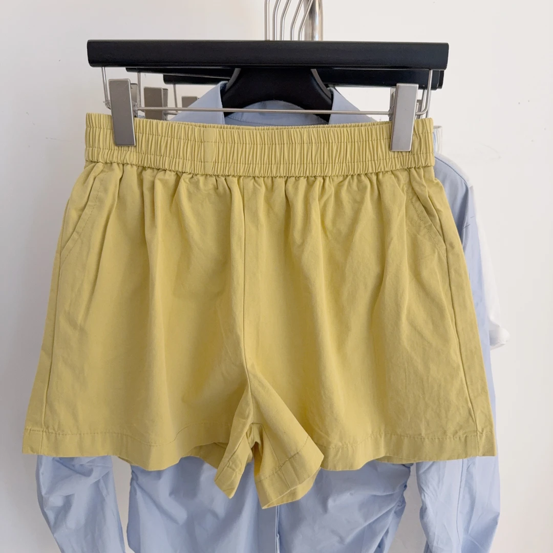 【温翘studio】欧若风穿搭十三行阔腿速干女松紧头新款短裤