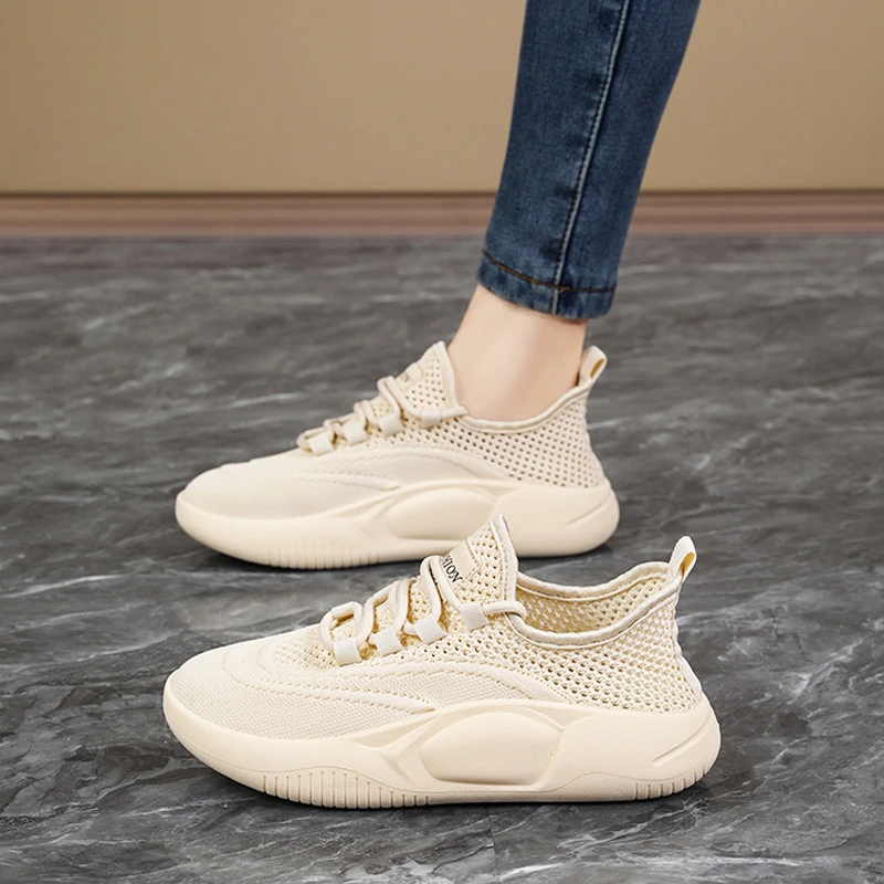 运动鞋女款2025新款夏季透气女鞋网面镂空网鞋34码轻便飞织跑步鞋