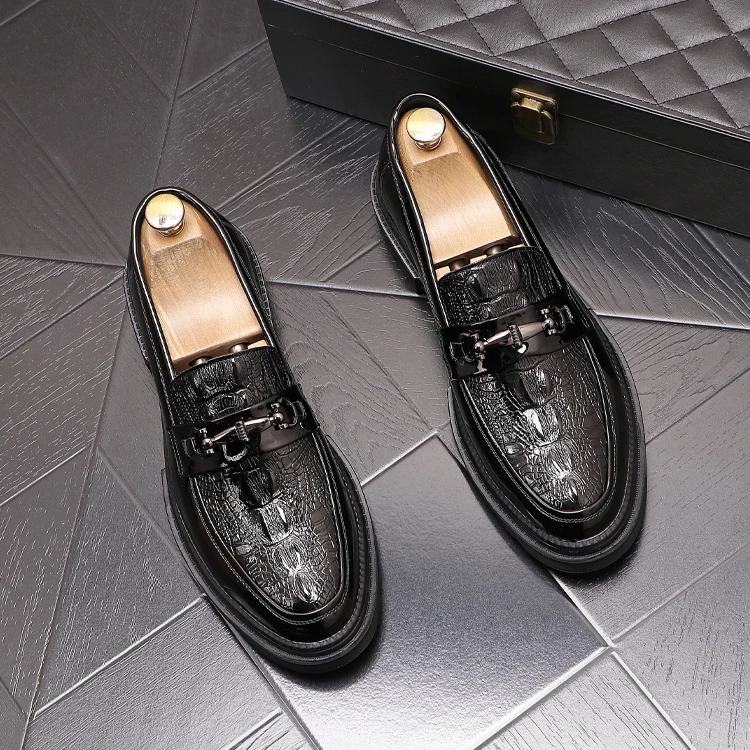 皮鞋男套脚新款商务正装男士青年韩版英伦尖头男士一大头皮鞋