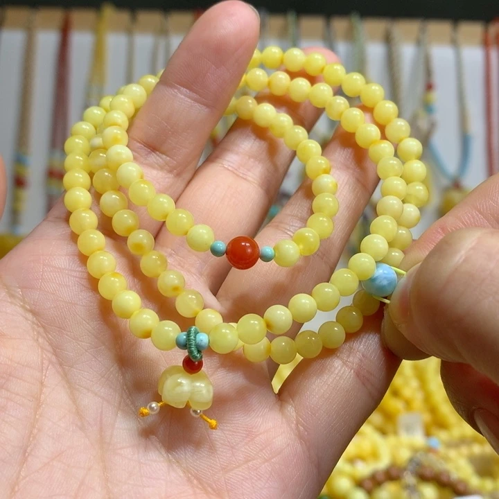 蜜蜡未镶嵌手链5mm