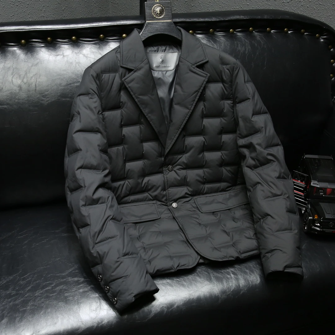 欧洲站高端潮流轻薄西装羽绒服男2026秋冬季新款休闲西服男士外套