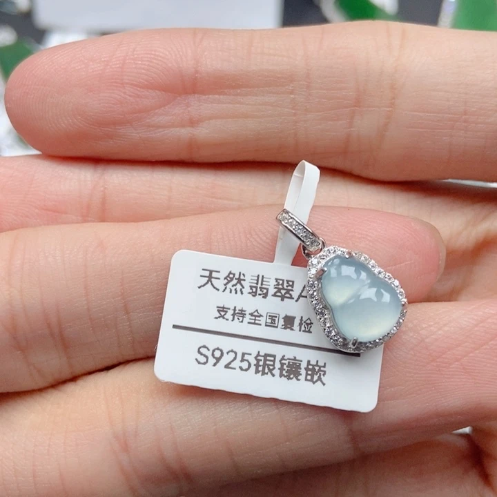 翡翠银S925镶嵌吊坠(不含链)