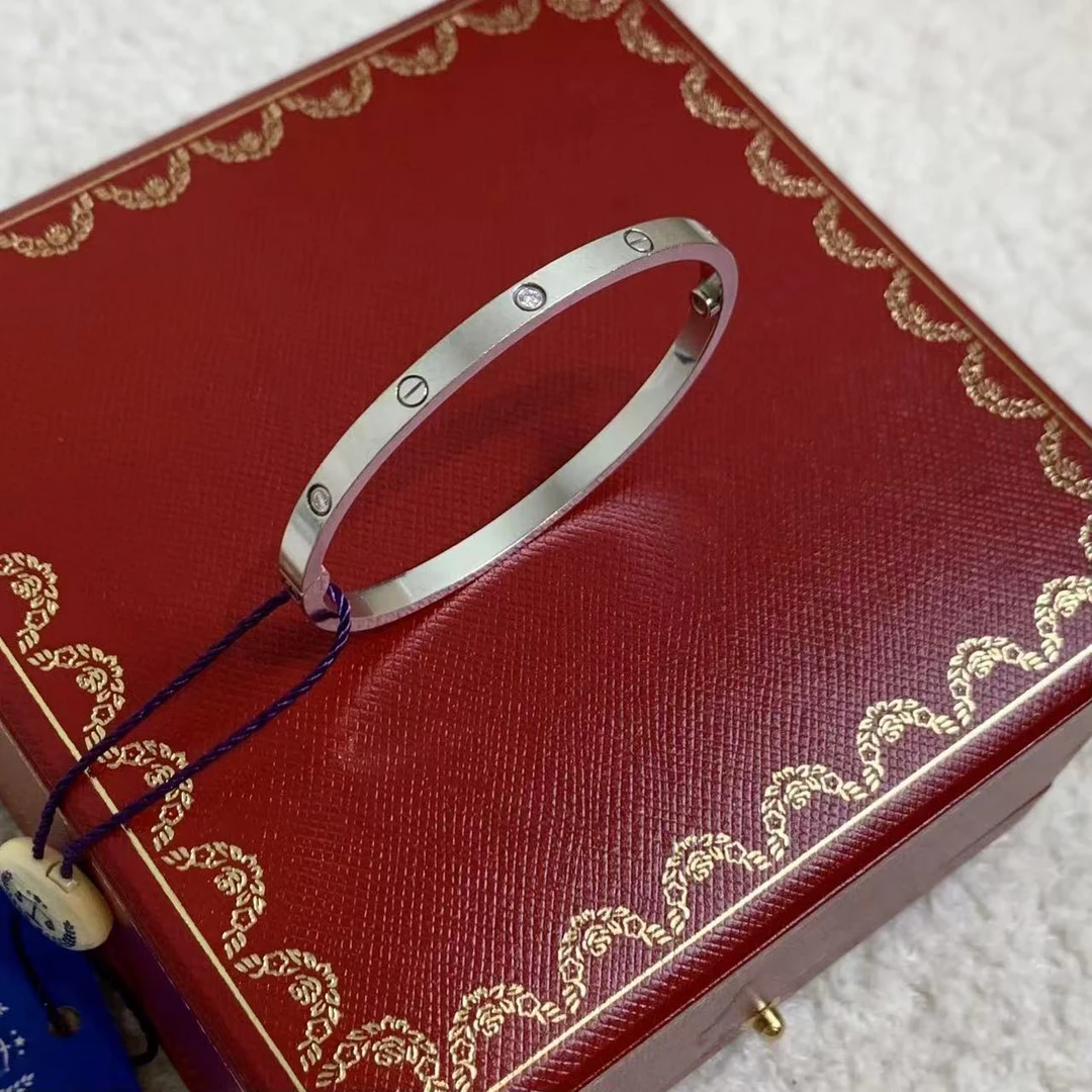 99新 Cartier/卡地亚 白金窄版手镯15年/12期/21885583/代卖服务