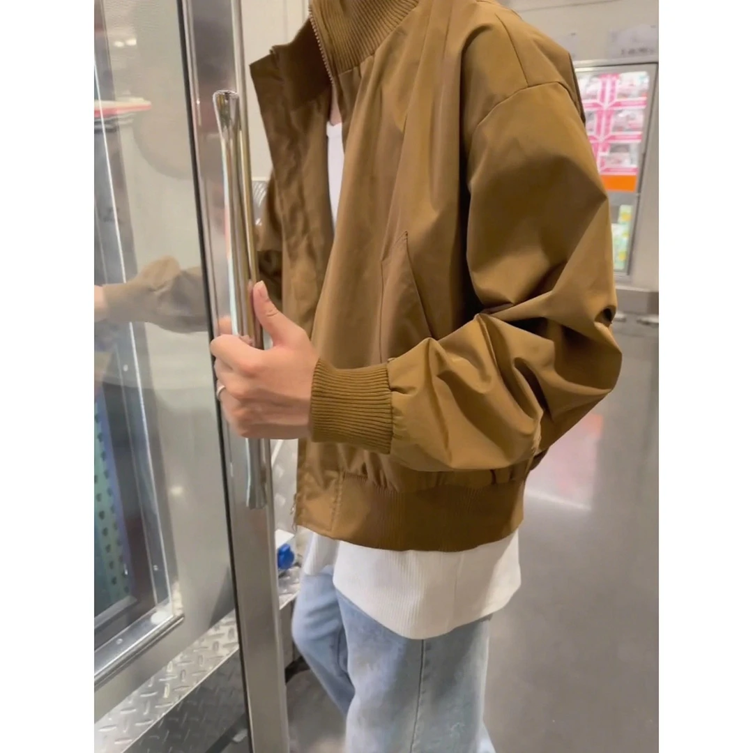 美式bomber飞行员夹克外套男款春秋季cleanfit廓形短款立领棒球服