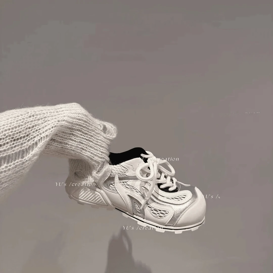 失序美学保龄球鞋阿甘鞋女款2025年春夏季新款透气网面休闲老爹鞋