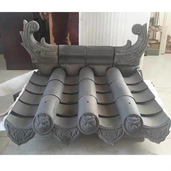 厂家直销青瓦屋顶小青瓦古建仿古一体青瓦中式瓦片筒瓦滴水翘角吻