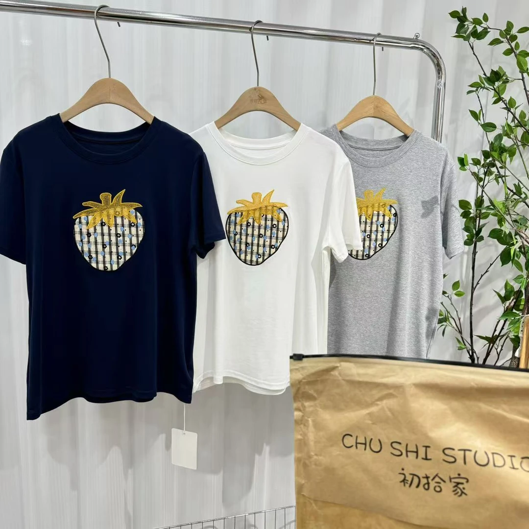 【宝贝家】2523初拾家高货刺绣T恤