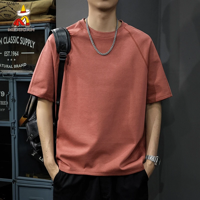 Mexican/稻草人美式潮牌男士夏季休闲短袖T恤宽松百搭半袖上衣薄t