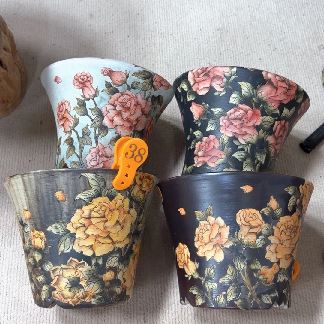 系***先紫砂花盆陶瓷多肉花盆精品