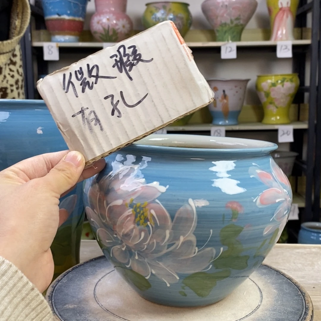 景德镇手工手绘陶瓷花盆