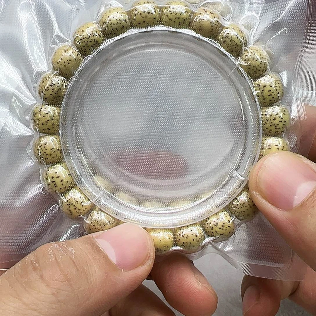 星月菩提手串5荣耀鸡油黄星月菩提单圈10×9