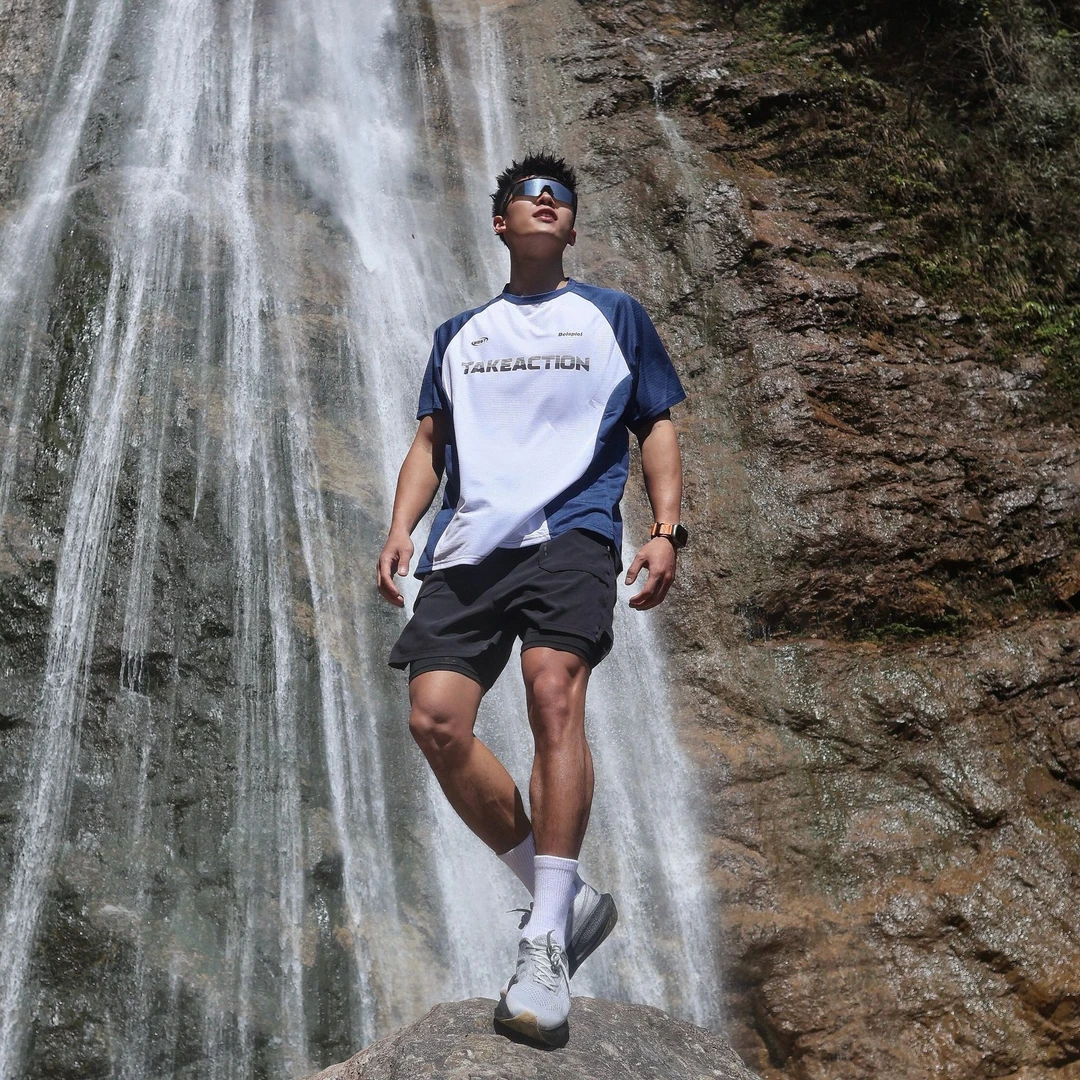 夏季新款凉感美式拼撞色健身训练户外运动透气短袖投篮服速干宽松