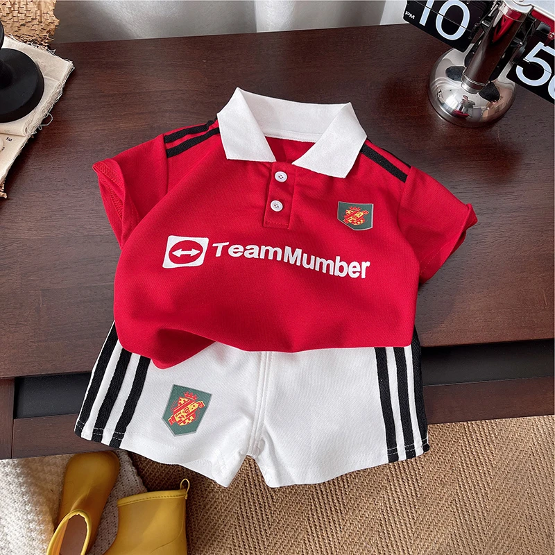 宝宝夏装套装2025夏季运动新款儿童洋气短袖男童两件套足球衣服