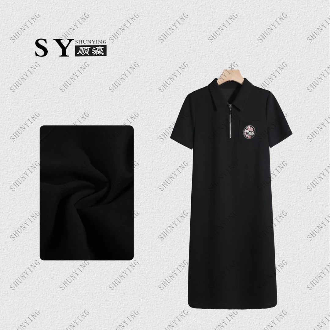 【顺瀛】夏季新款新中式复古刺绣翻领宽松连衣裙SY62LYQ1559