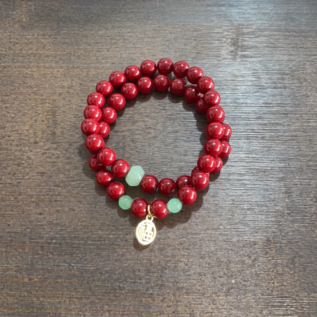 天然辰砂S-559文玩精品双圈-3（无礼盒）