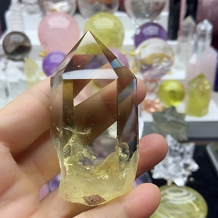 摆件水晶未镶嵌黄水晶六角柱