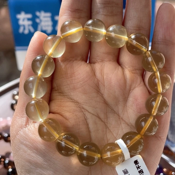 水晶手串未镶嵌纯净体黄水晶