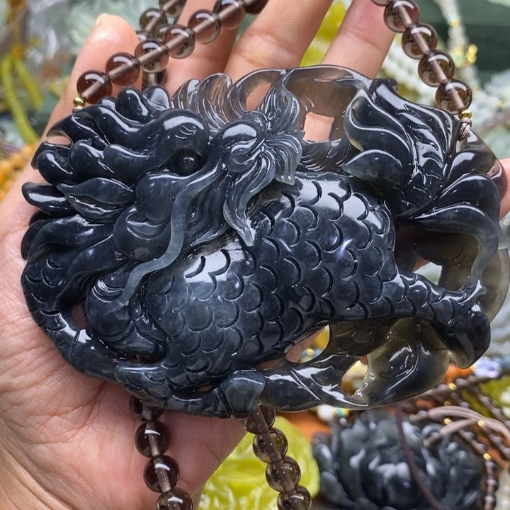 未镶嵌岫玉吊坠毛衣链锁骨链