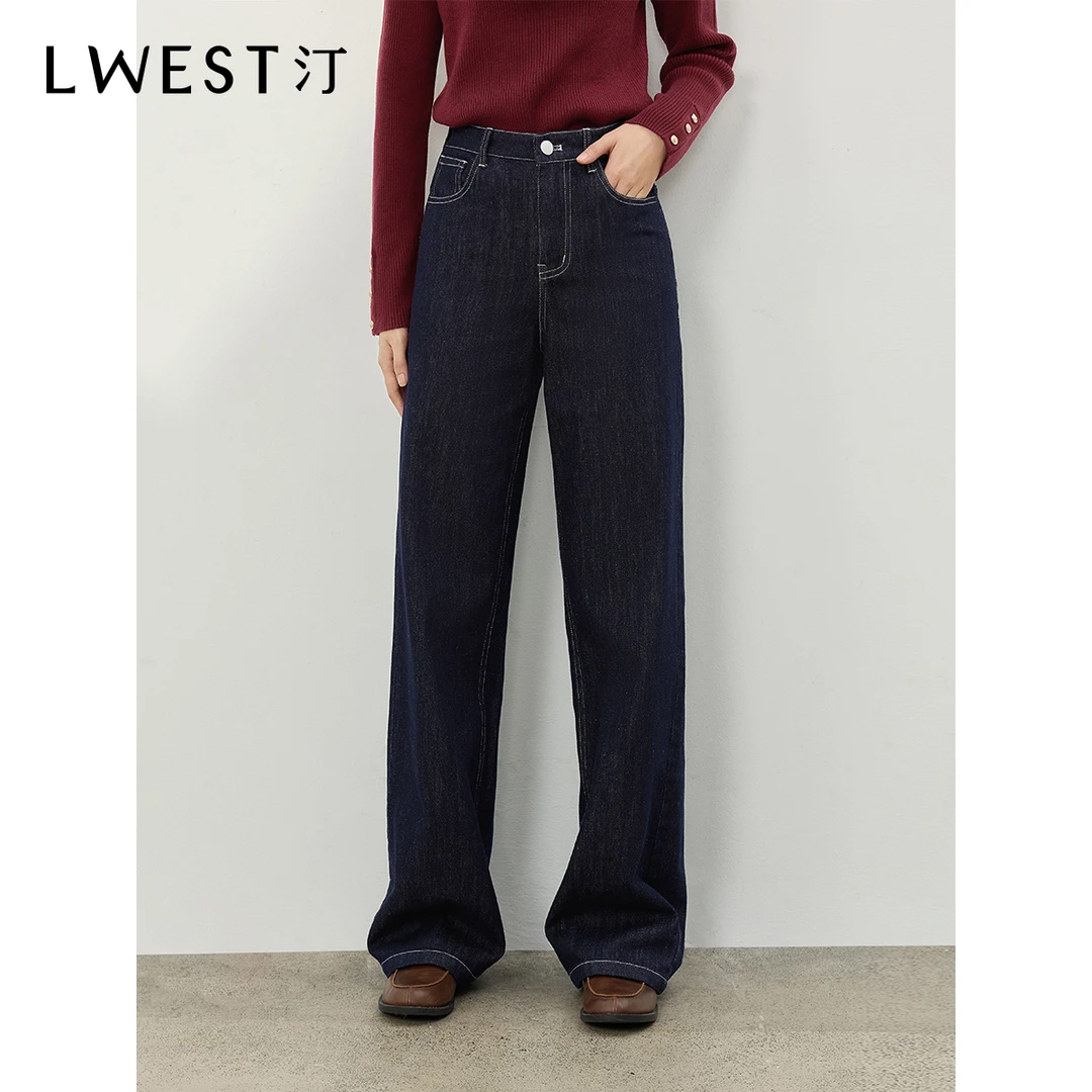【商场同款】朗文斯汀复古高腰直筒显瘦阔腿牛仔裤DTYN4509D03328