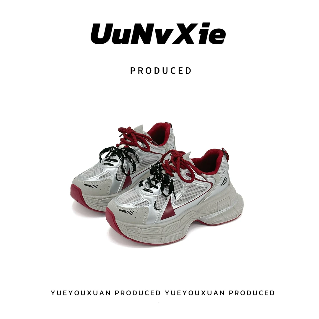 新款炸街老爹鞋女2025年春季新款网面厚底运动鞋超轻底四季休闲鞋