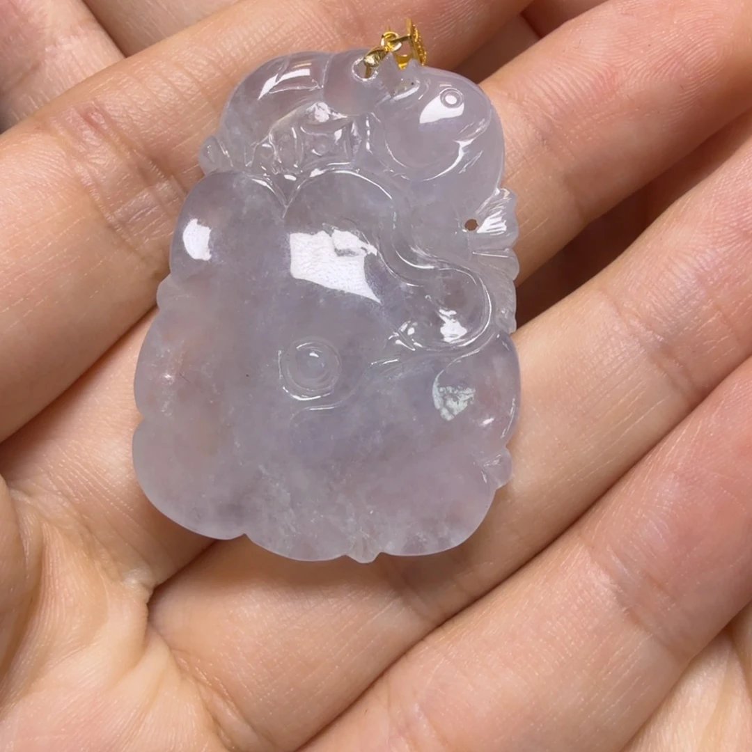 K***h翡翠18K金镶嵌颈饰吊坠