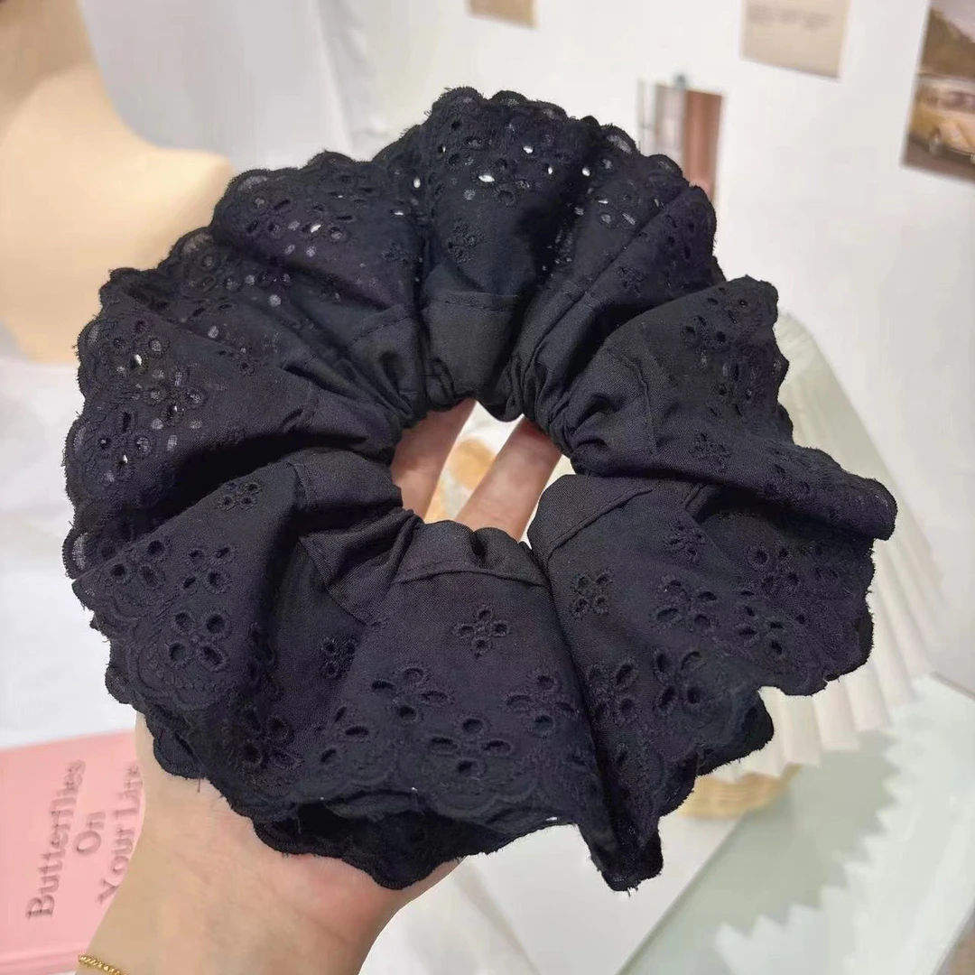 四层大号法式蕾丝花边大肠发圈女丸子头发绳扎头发皮筋高弹力头绳