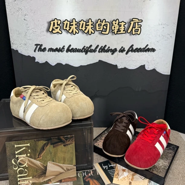 【皮妹妹】贝壳头板鞋女内增高大头丑萌鞋2025秋新款复古德训鞋兔