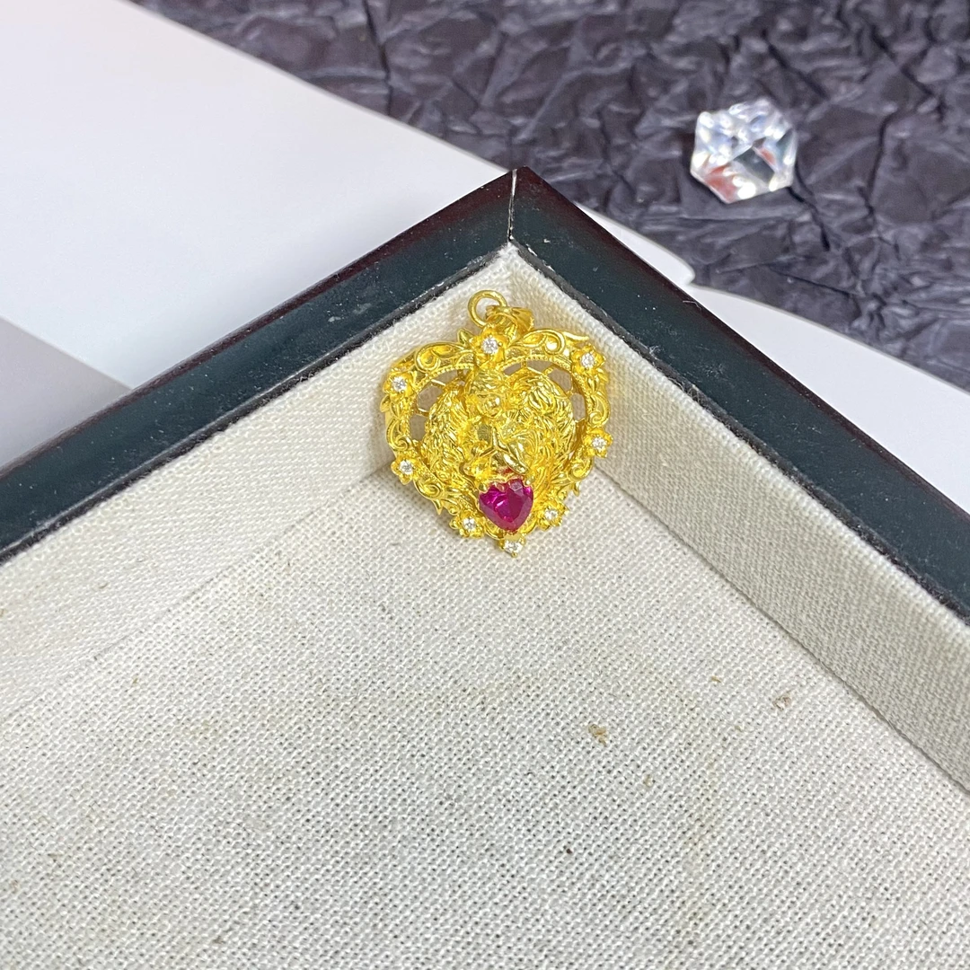 足金999黄金 5G工艺 精致爱心吊坠