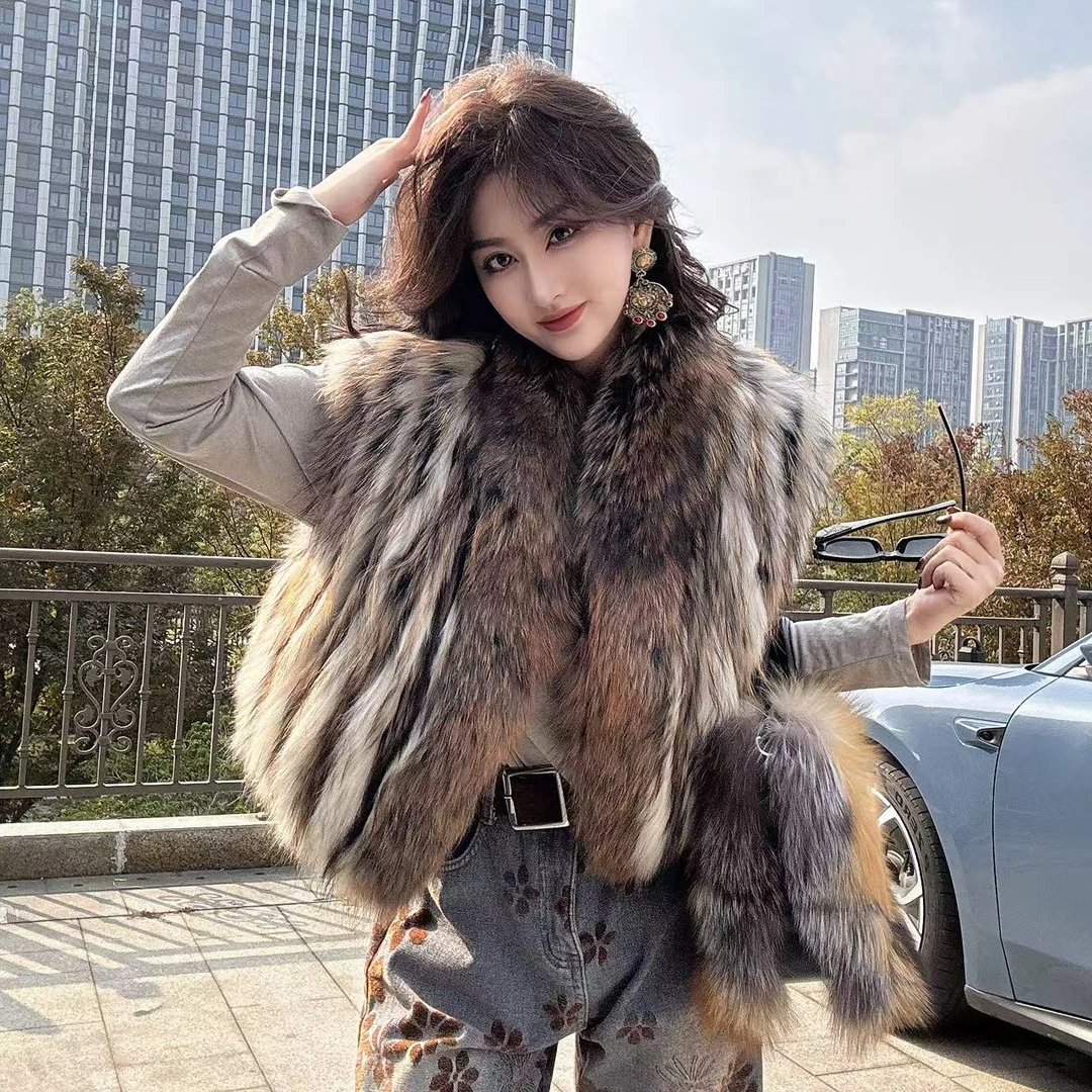 【女王优选】时尚冬季气质设计师皮毛一体海宁皮草毛毛外套2239