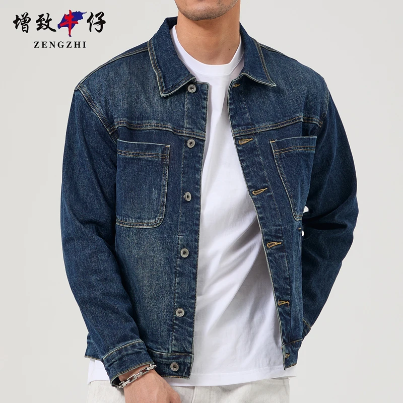 ZENGZHI/增致牛仔春季牛仔外套男士修身休闲男装上衣夹克硬汉机车
