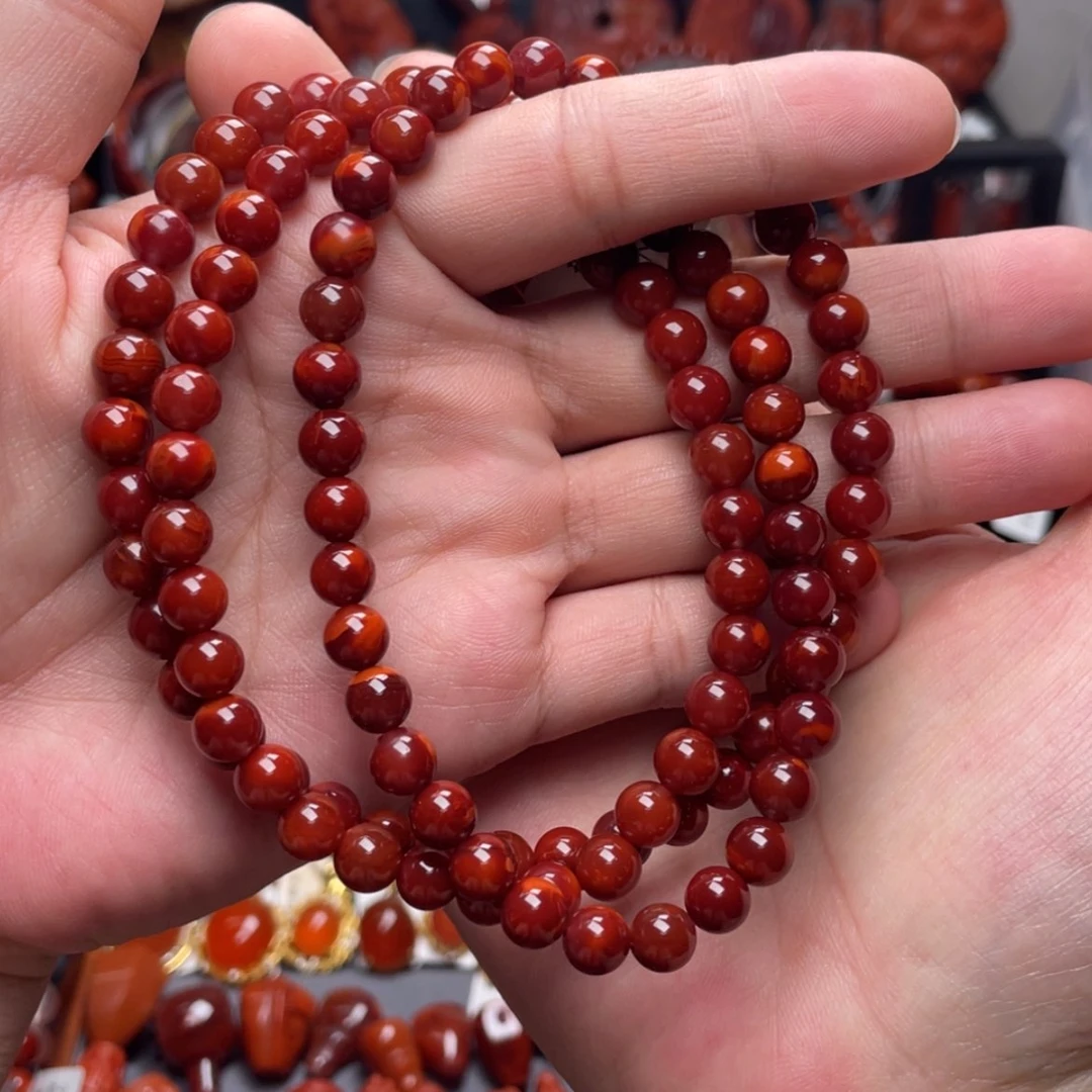 【闪购商品】未镶嵌7mm收藏级牛血锦多圈南红玛瑙