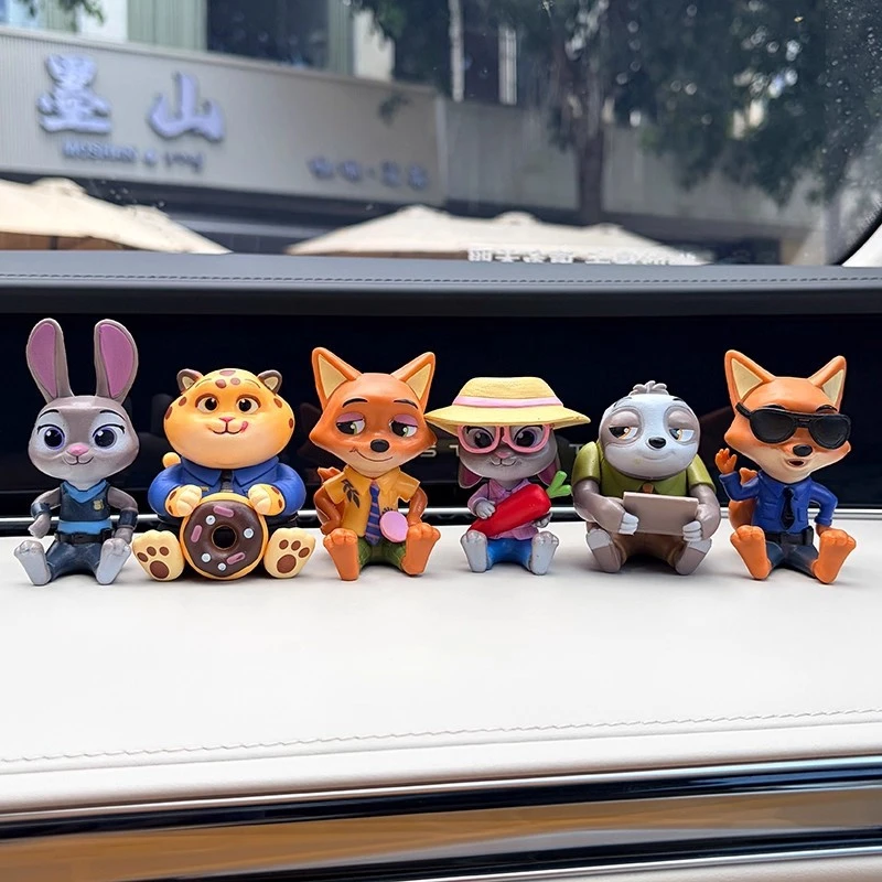 可爱疯狂动物城公仔车载中控台摆件朱迪尼克手办电动车内装饰用品