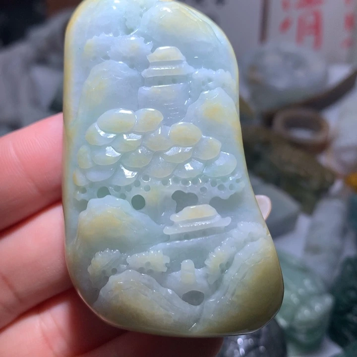 翡翠未镶嵌颈饰保真天然A货翡翠