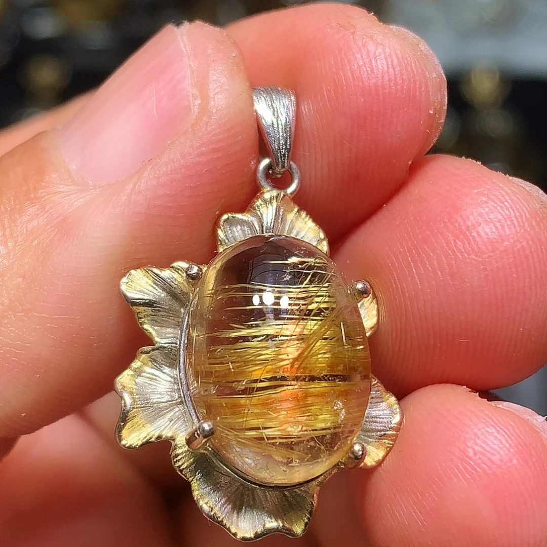 水晶珠宝半成品银S925镀金镶嵌定制款