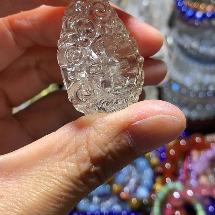 水晶珠宝半成品未镶嵌39mm吊坠